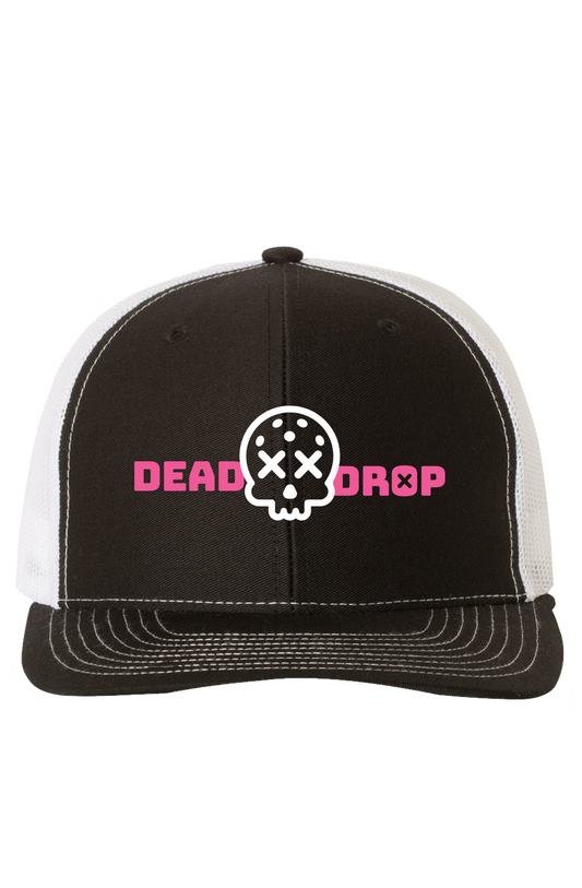 Dead Drop Trucker Hat - Pink/White Embroidered Logo