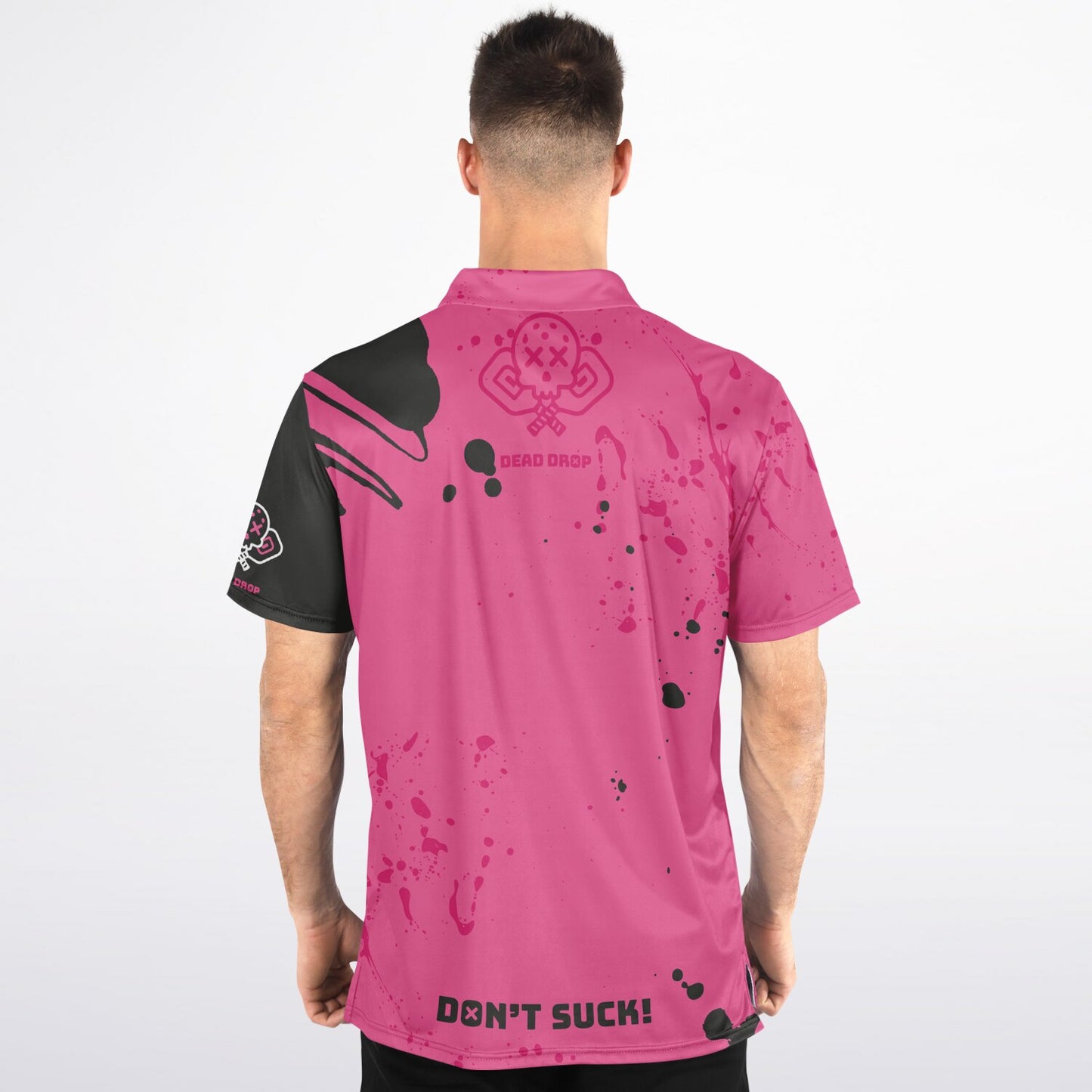 Dead Drop Men's - Pink Splatter Polo Shirt