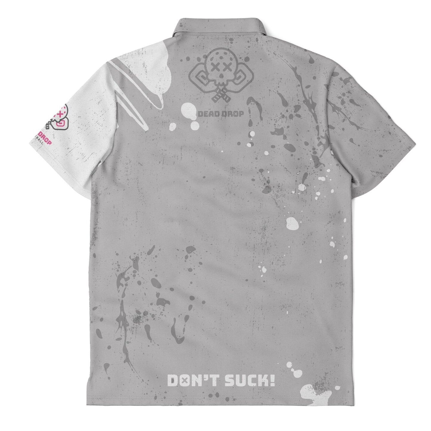 Dead Drop Men's - Light Grey-White Splatter Polo Shirt
