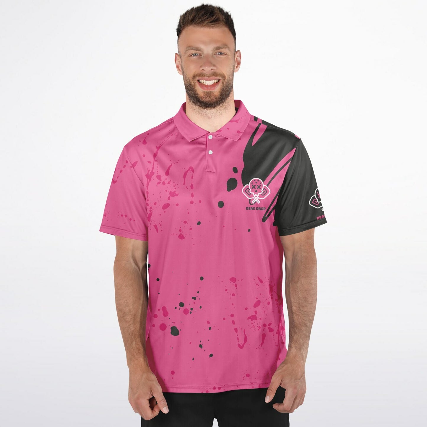 Dead Drop Men's - Pink Splatter Polo Shirt