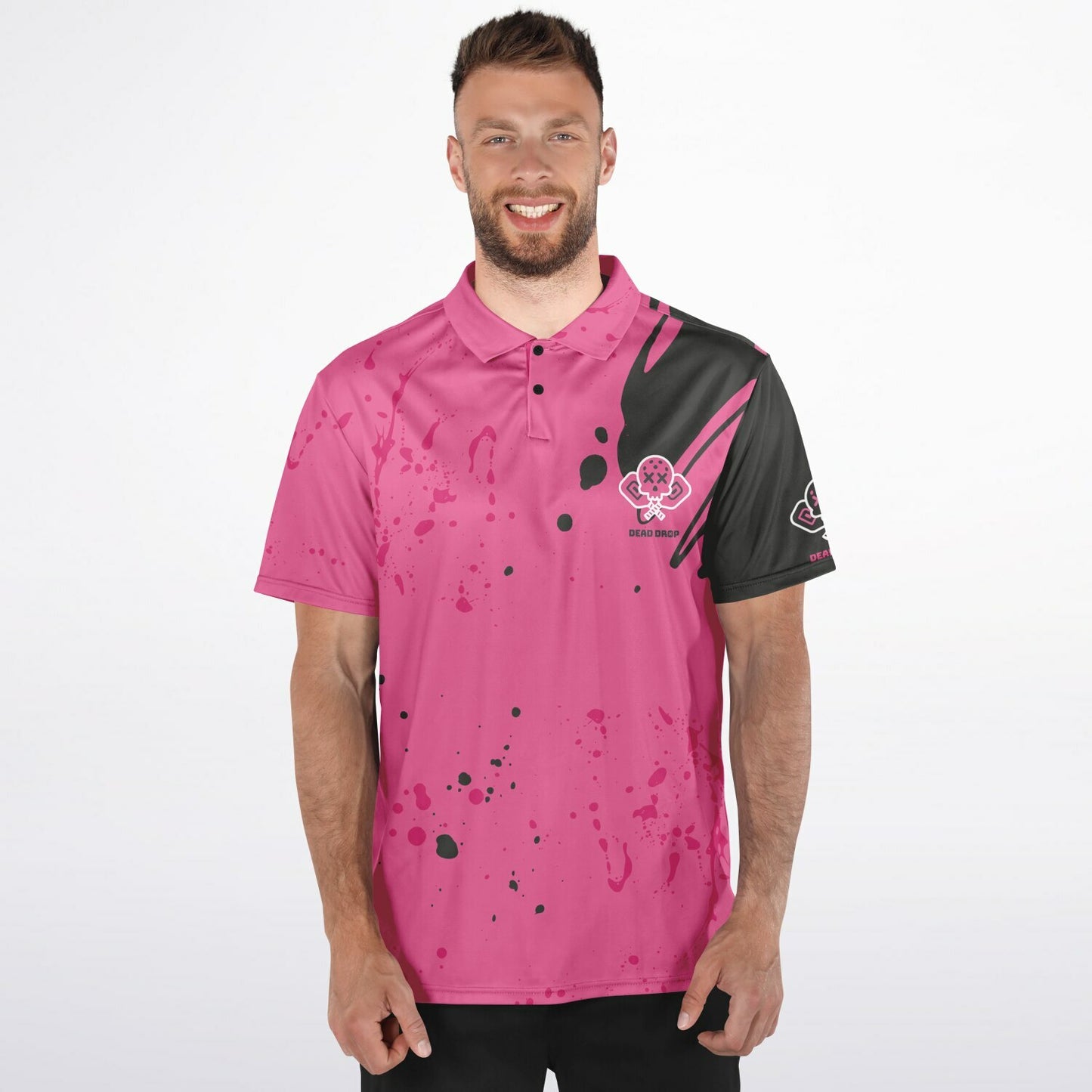 Dead Drop Men's - Pink Splatter Polo Shirt