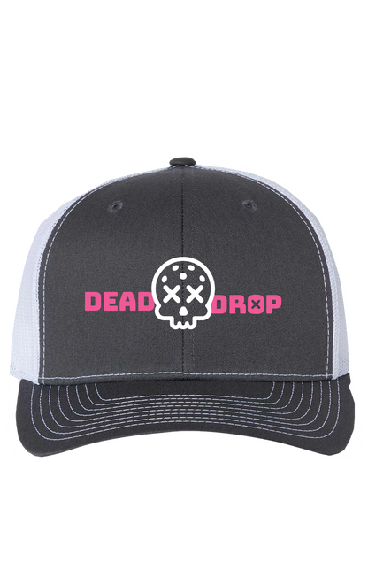 Dead Drop Trucker Hat - Pink/White Embroidered Logo
