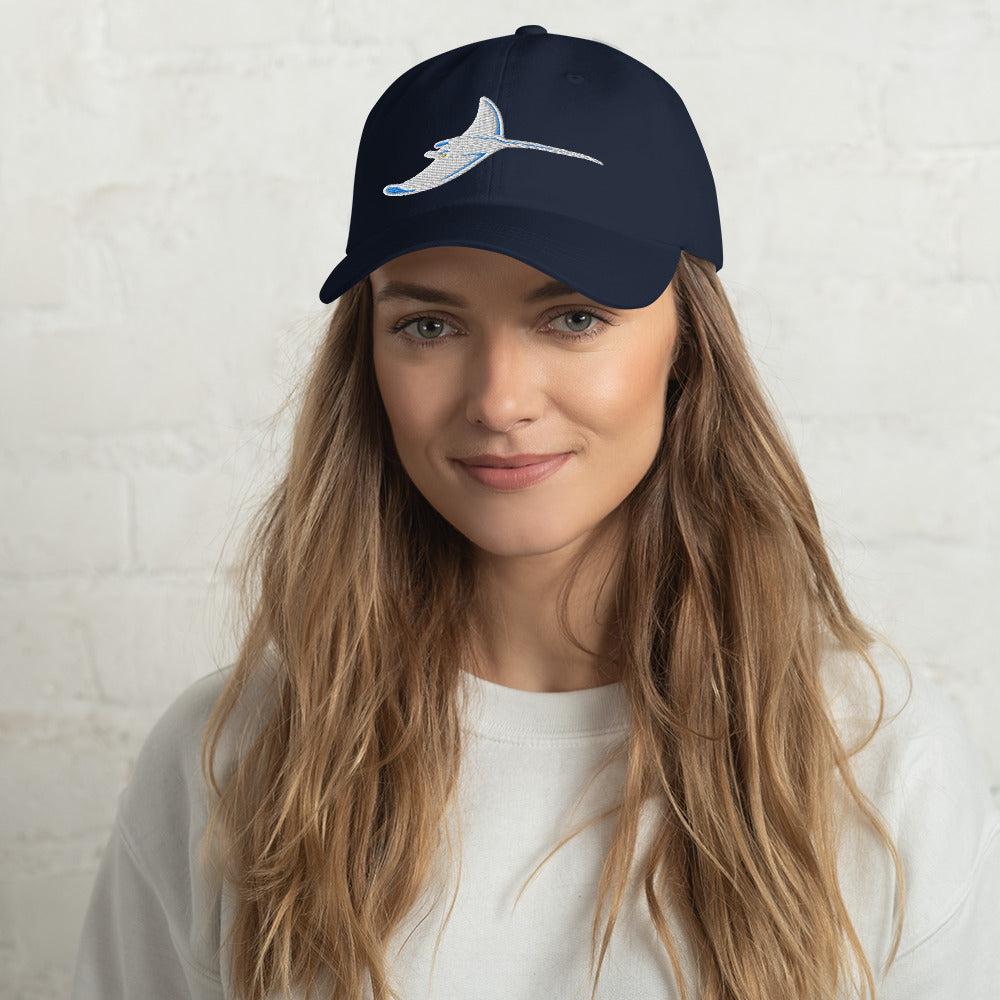 Silver Rays White Ray Embroidered Dad hat