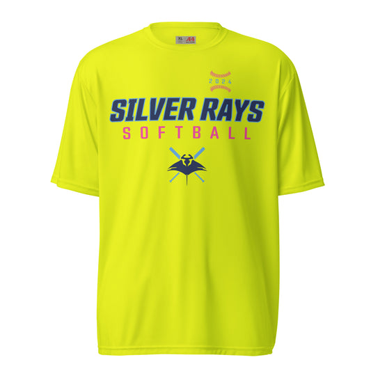 Silver Rays Brights Safety Yellow/White performance crew neck t-shirtx