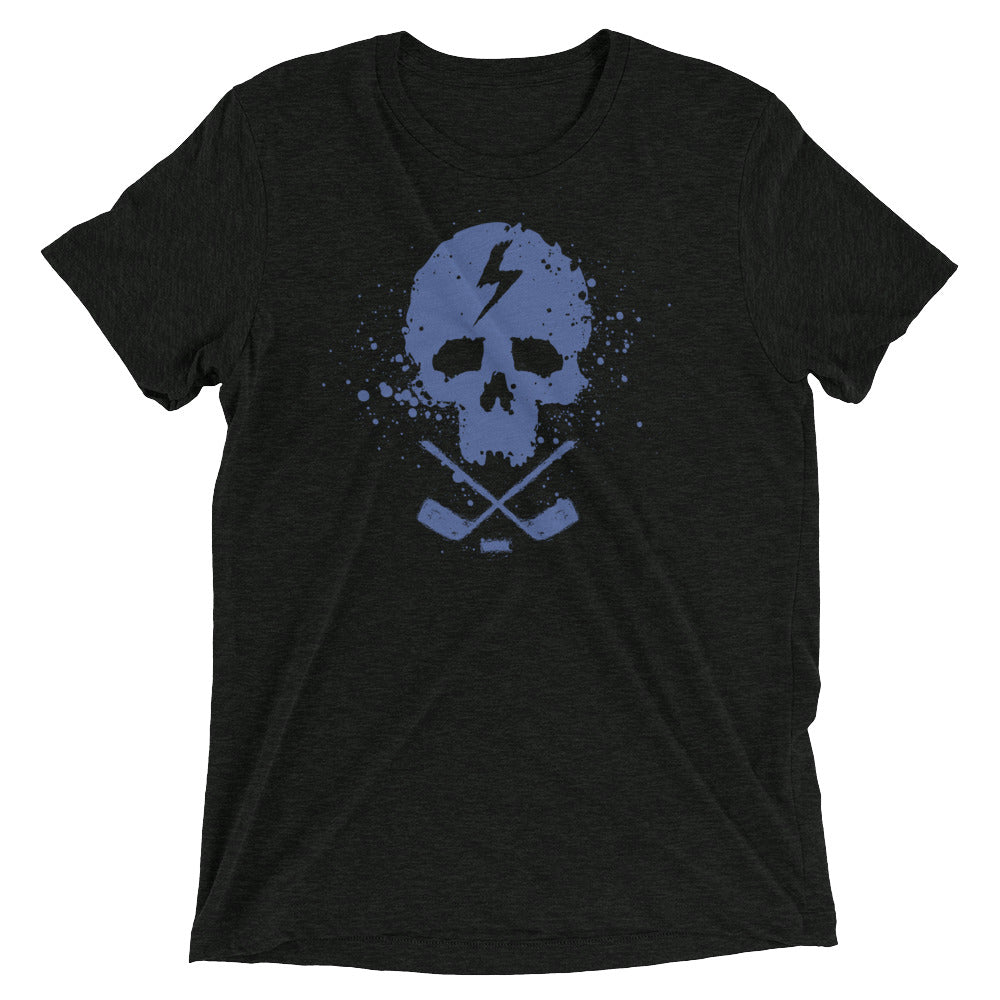 Lightning Skull Hockey Super Soft Tri-Blend Short sleeve t-shirt
