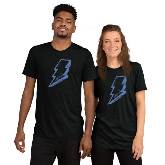 Blue Lightning Bolt Super Soft Tri-Blend Short sleeve t-shirt