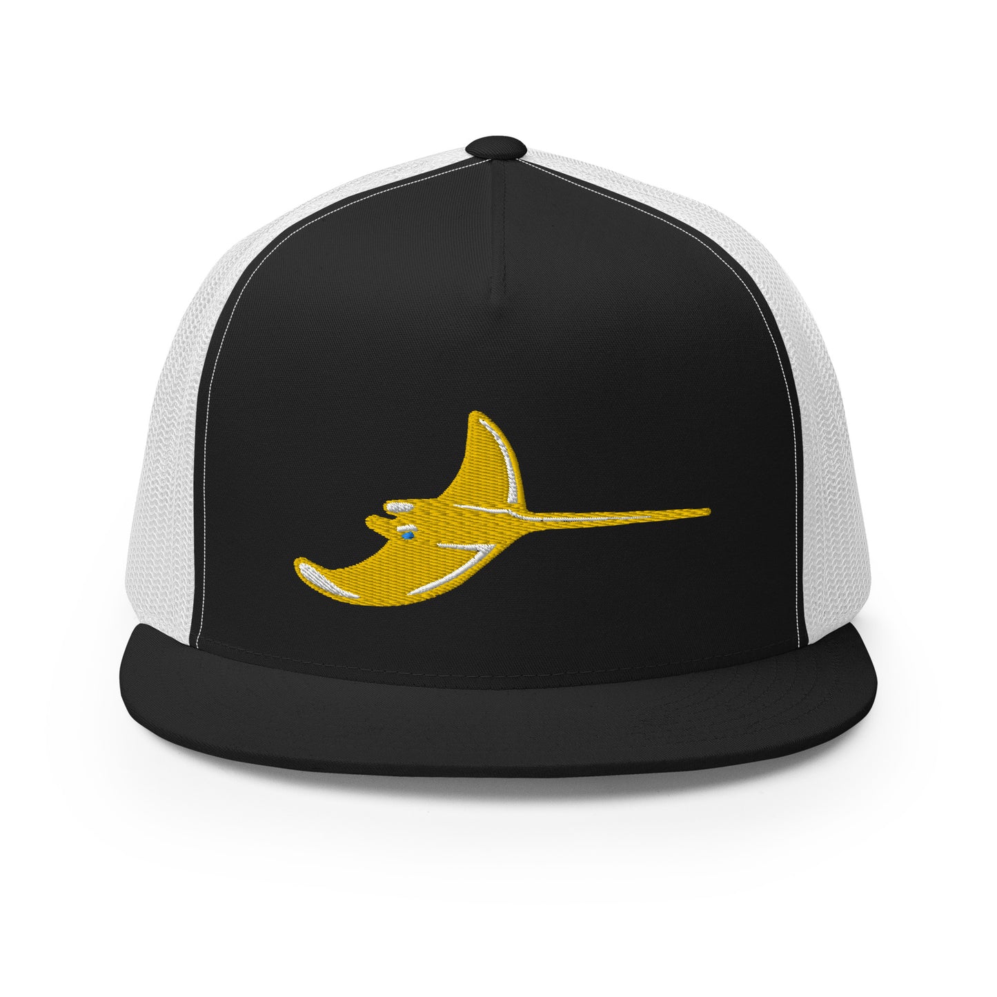 Silver Rays Pink Embroidered Flat Bill Trucker Cap