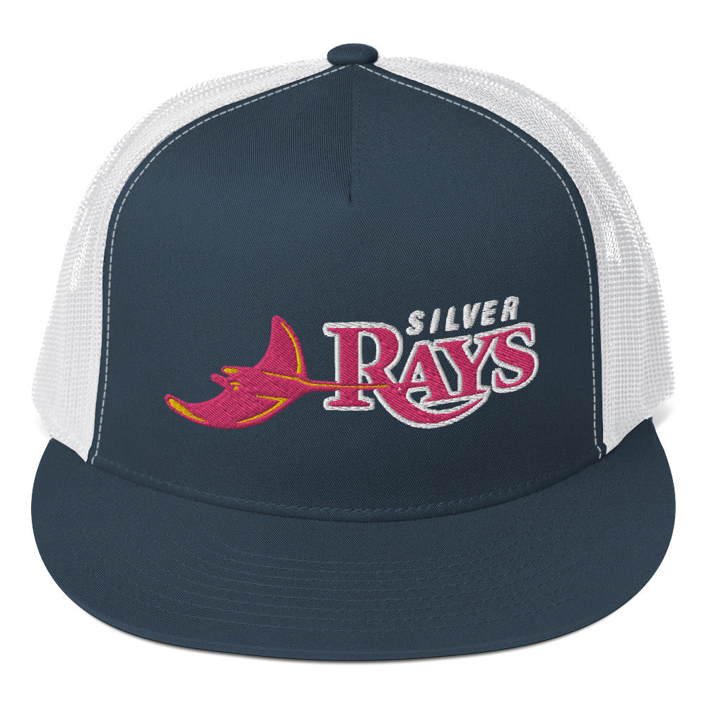Silver Rays Pink Logo Trucker Cap