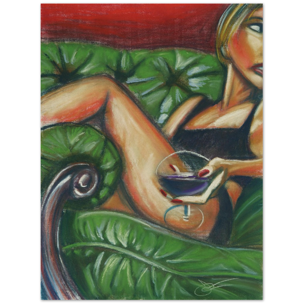 "green sofa, red wine" 18" x 24" Museum-Quality Matte Paper Poster